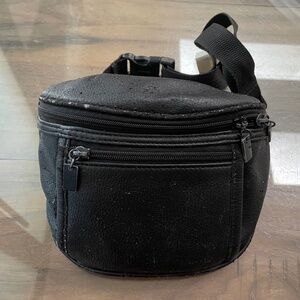 Black Leather (or faux leather) Waist/Fanny Pack